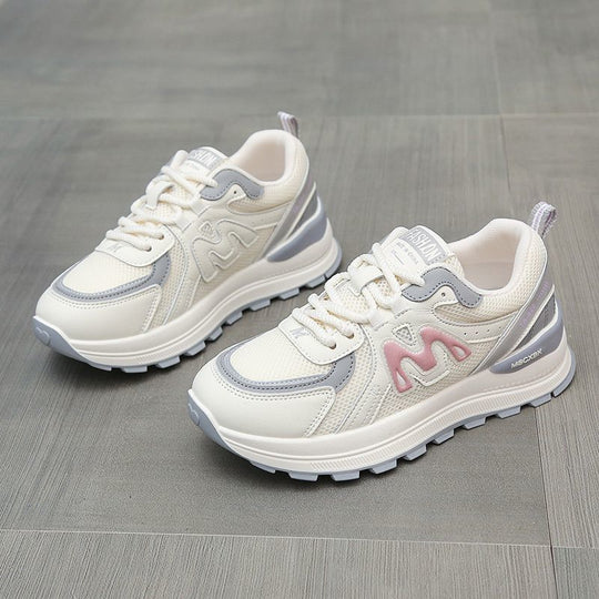 Damen Plateau-Chunky-Sneaker mit atmungsaktivem Mesh- und Ledermix Shop Nory
