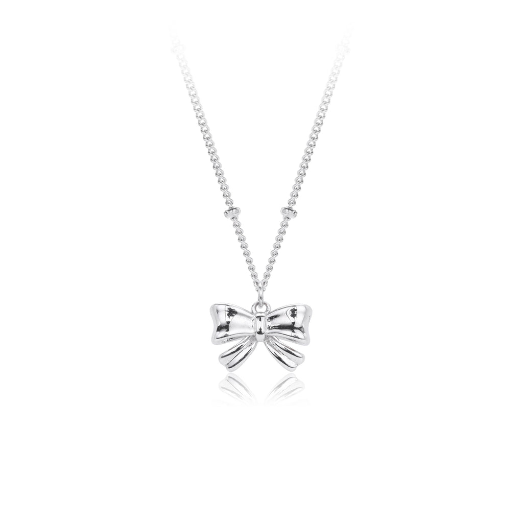 Damen Halskette mit elegantem Schleifenanhänger aus 925 Sterling Silber Shop Nory