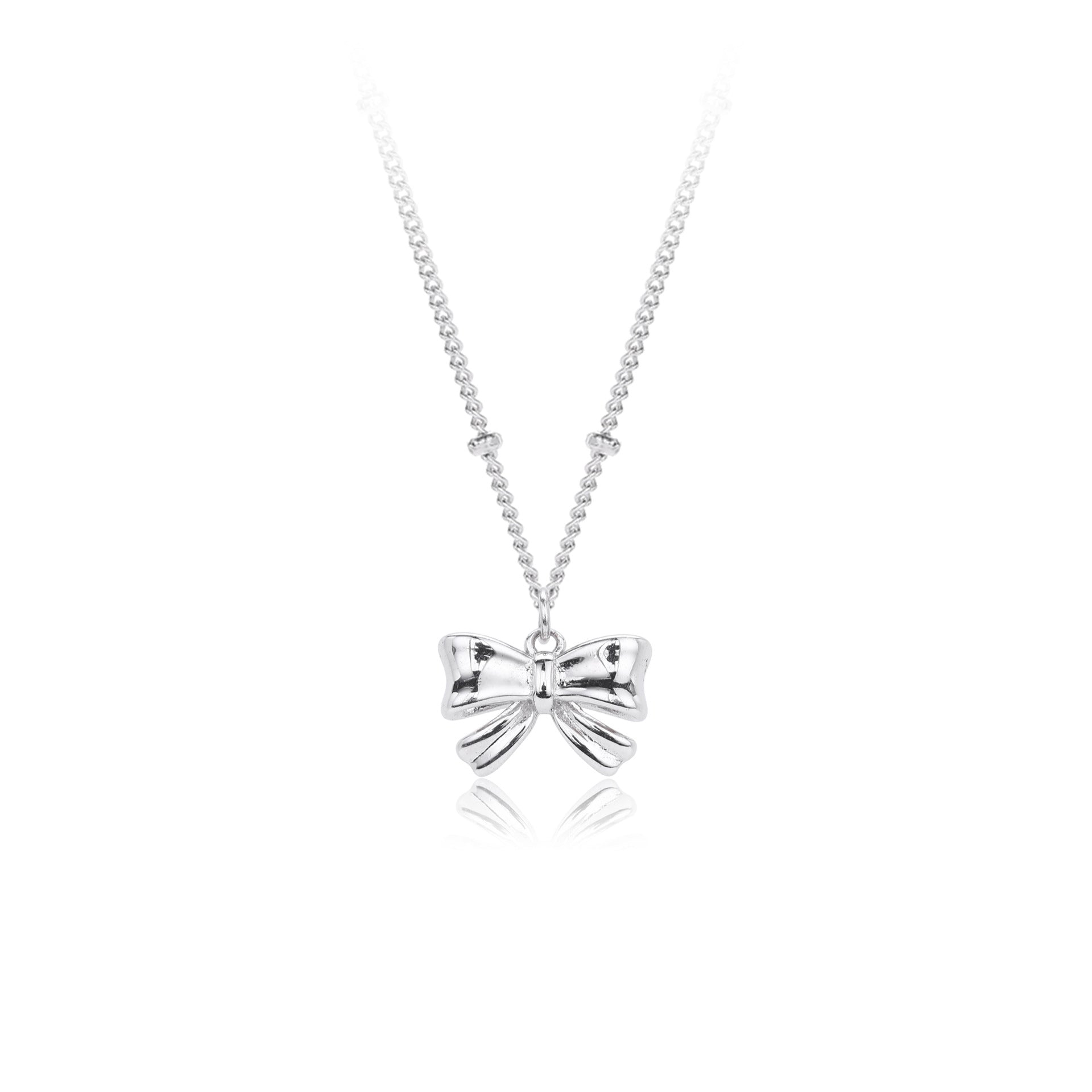 Damen Halskette mit elegantem Schleifenanhänger aus 925 Sterling Silber Shop Nory