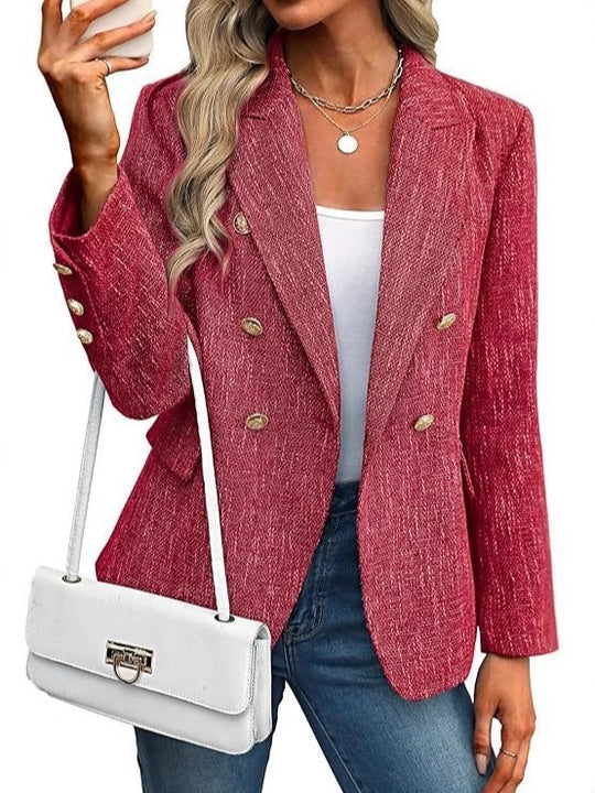 Damen Modische Doppelreihige Blazerjacke