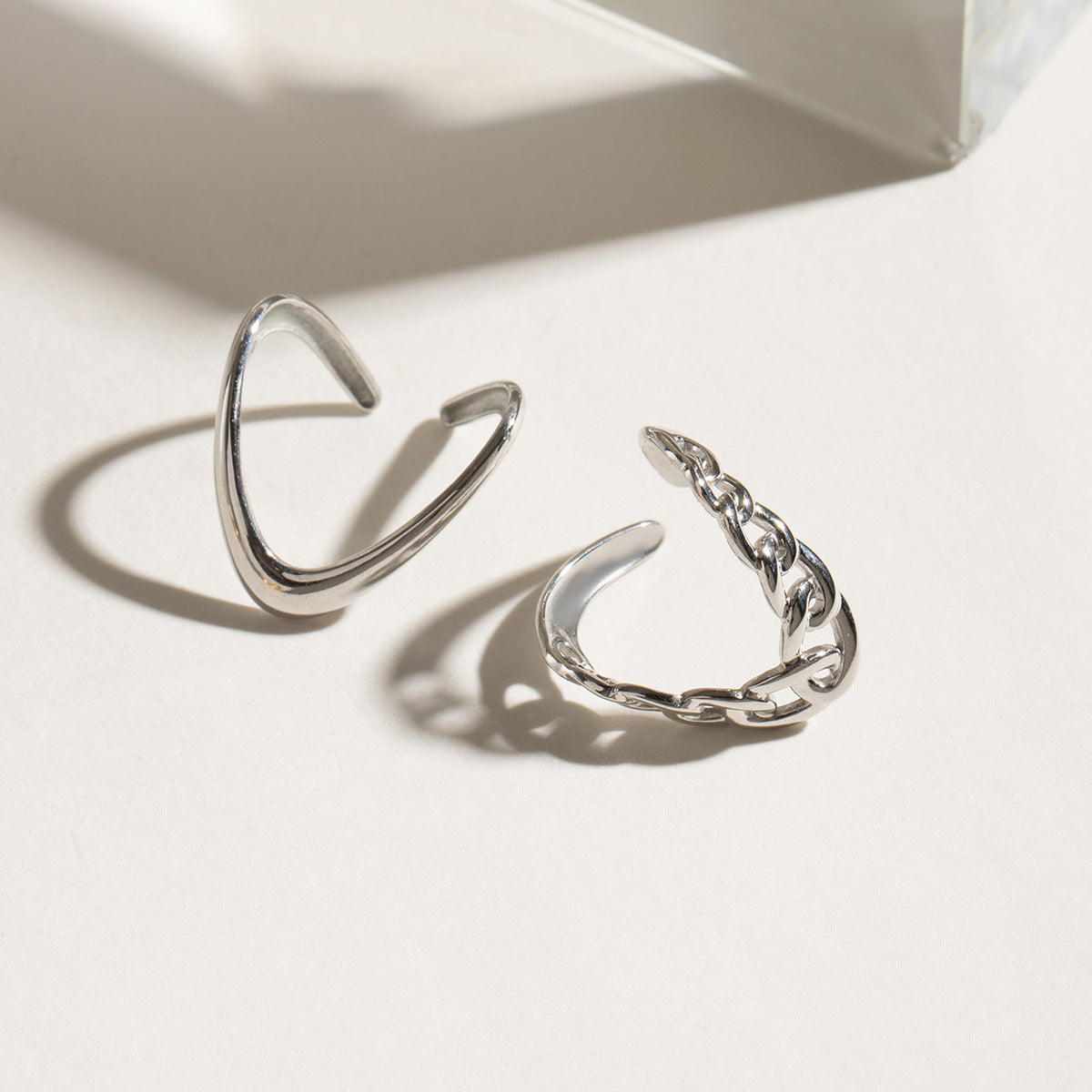Damen Offener Ring aus hypoallergenem Edelstahl mit modernem Design Shop Nory