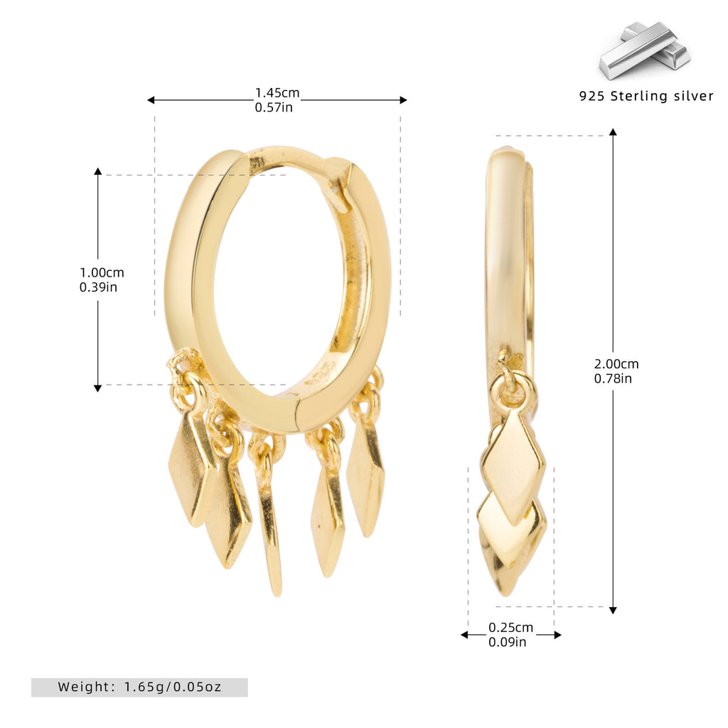 Damen Ohrhänger mit schickem Anhänger-Design aus hochwertigem 925 Sterling Silber Shop Nory