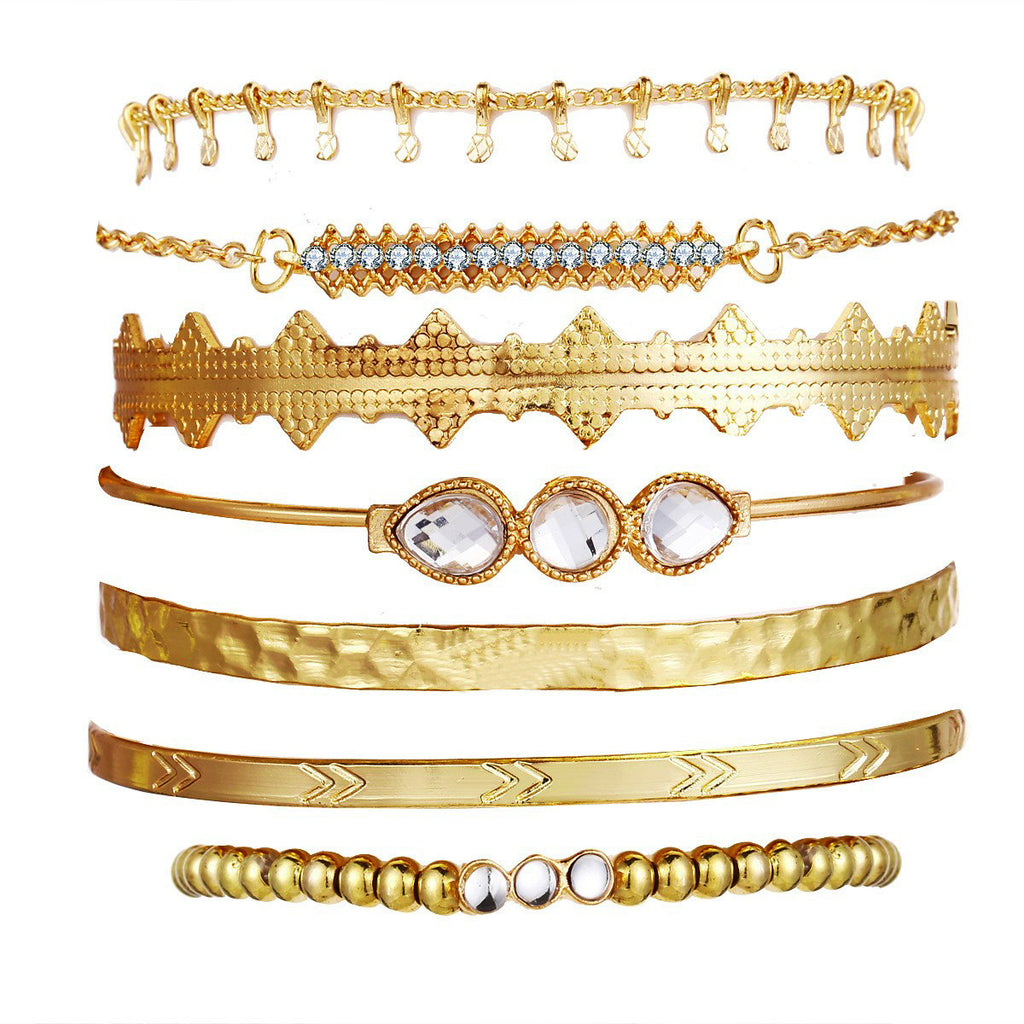 Damen Armband-Set aus stilvollem, mehrlagigem Metall Shop Nory