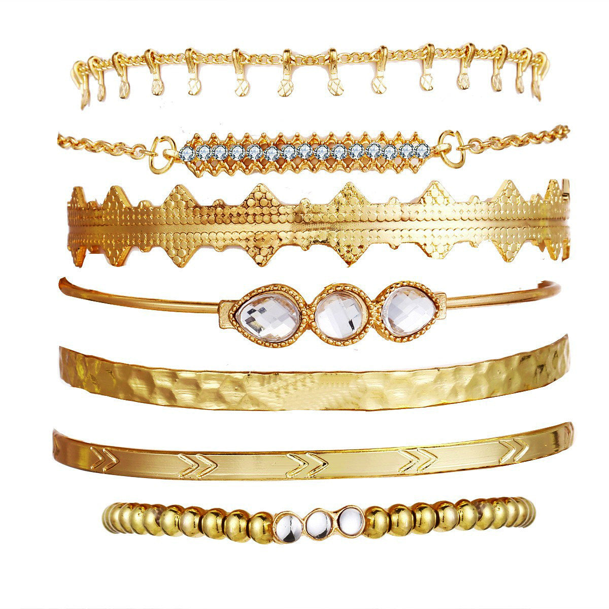 Damen Armband-Set aus stilvollem, mehrlagigem Metall Shop Nory