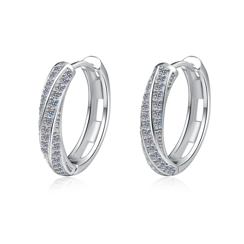 Damen Glitzernde Creolen mit doppelter Struktur Shop Nory