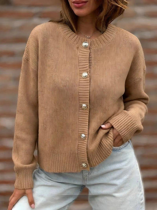 Damen Stylische Strickjacke mit Knopfverschluss Shop Nory