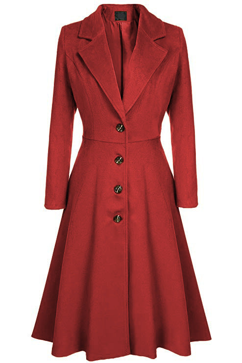 Damen eleganter Trenchcoat mit strukturiertem Fleece und kunstvollen Knopfdetails