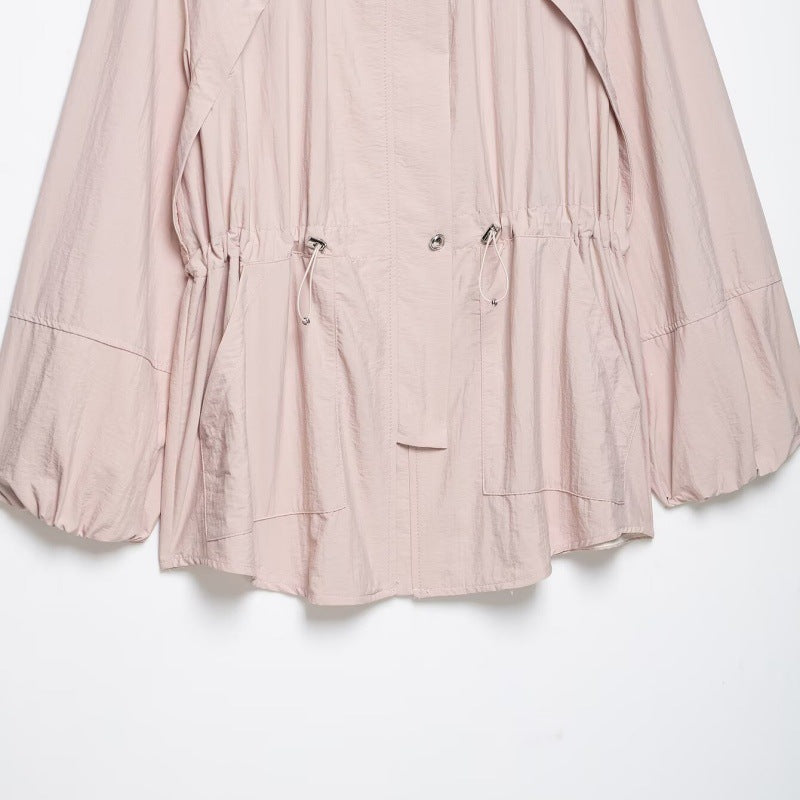 Damen leichter Oversize-Parka mit Tunnelzugtaillierung und Ballonärmeln Shop Nory