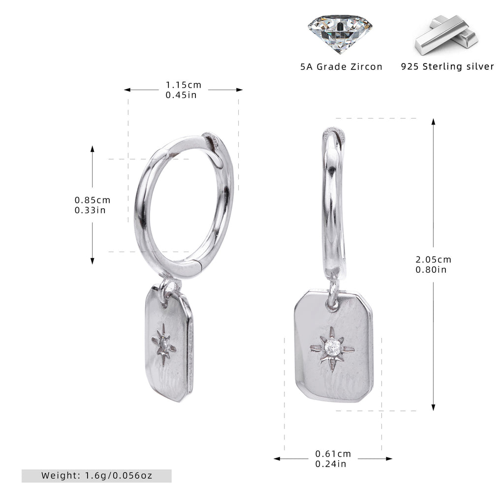 Damen Ohrhänger mit luxuriösem Zirkon-Anhänger aus hochwertigem 925 Sterlingsilber Shop Nory