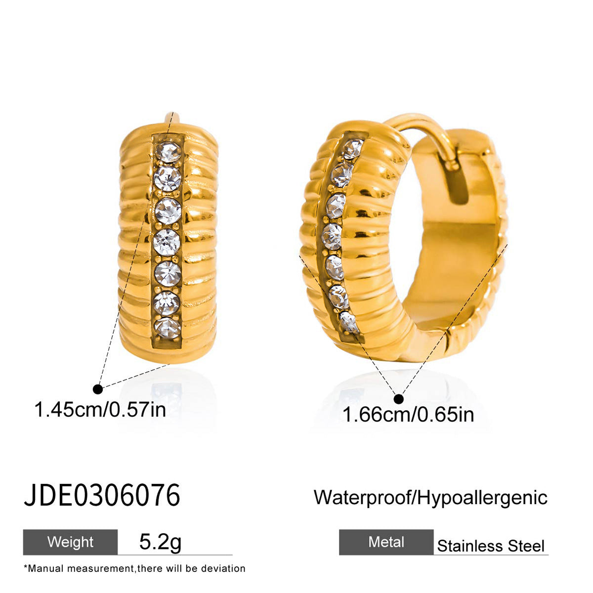 Damen Ohrhänger mit elegantem Wellen-Design und funkelnden Kristallen Shop Nory