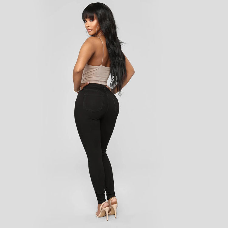 Damen Hochgeschnittene Skinny-Jeans mit Figurformendem Stretch Shop Nory
