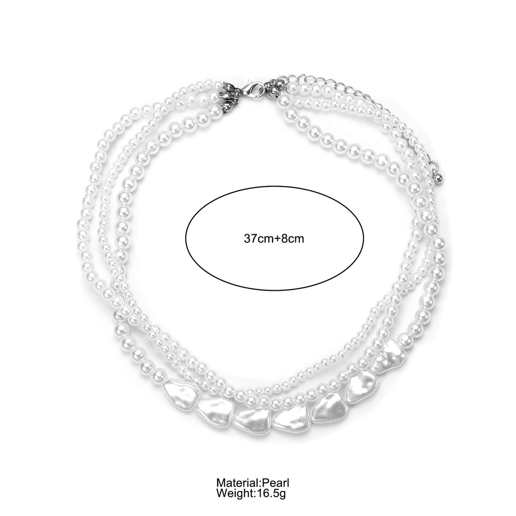 Damen Perlenhalskette mit feinen Gliederketten Shop Nory