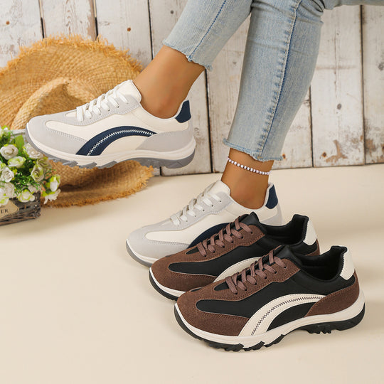 Damen sportliche Keil-Sneaker mit Velours-Overlays, profiliertem Trailsohle und gepolstertem Memory-Fußbett Shop Nory