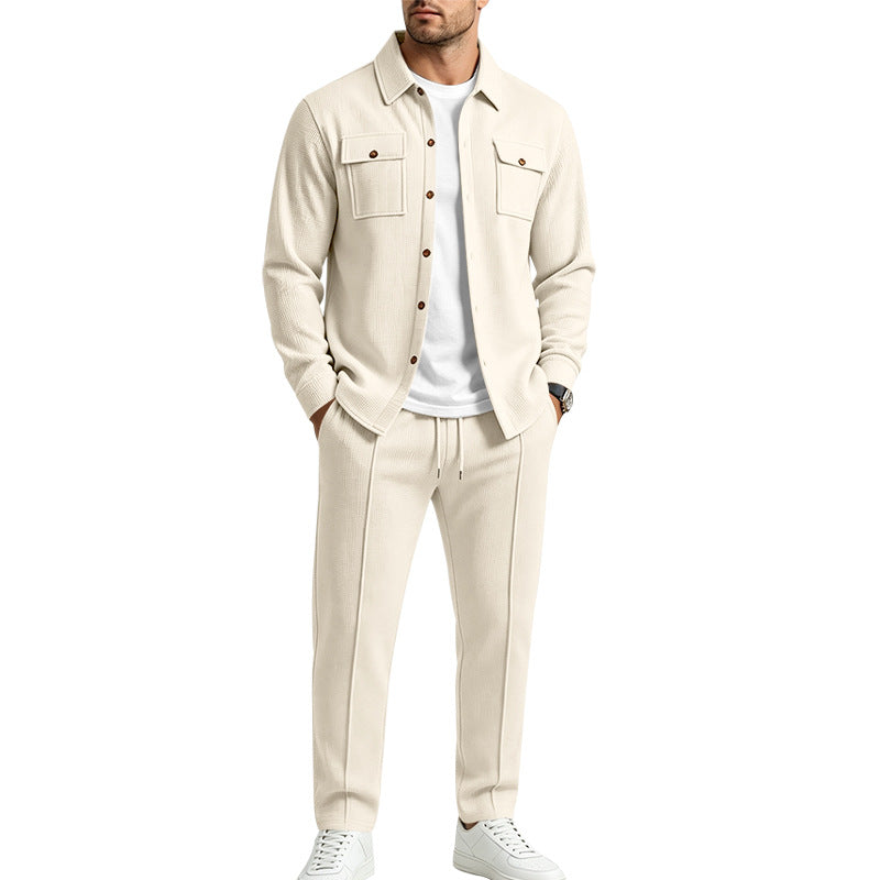 Herren Overshirt- und Jogger-Set aus strukturierter Strickqualität Shop Nory