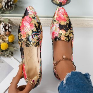 Damen Ballerinas mit eleganter Tweed-Oberfläche