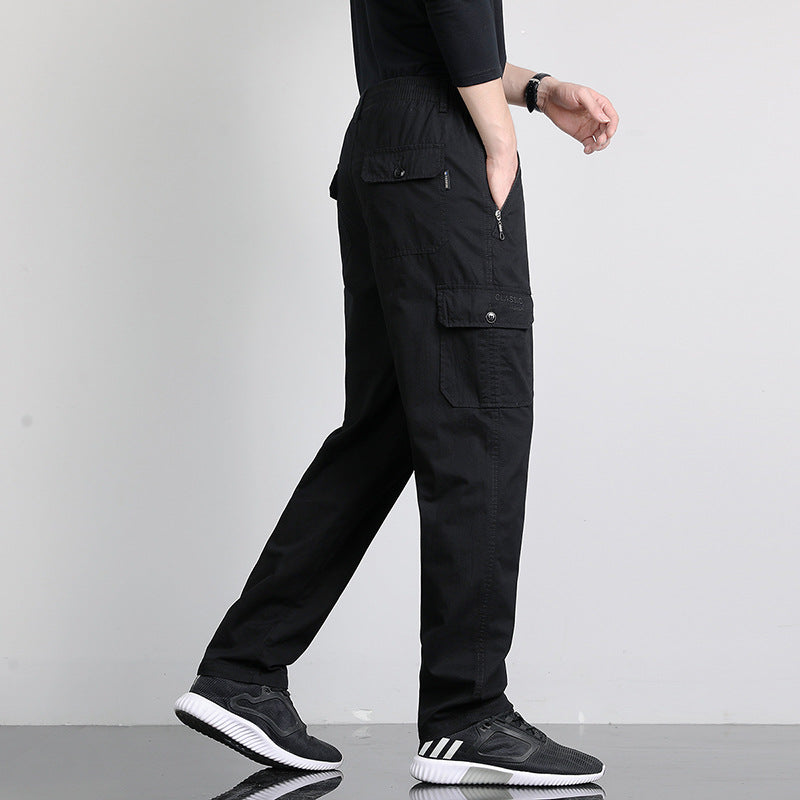 Herren Lockere Cargohose mit elastischem Bund, Multifach‑Taschen & geradem Bein Shop Nory
