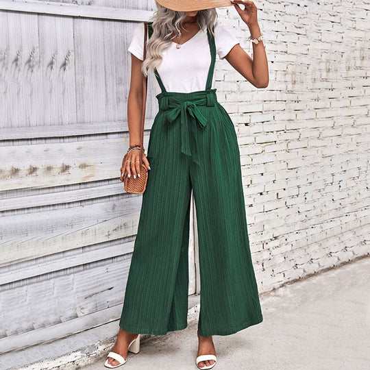 Damen Culotte-Jumpsuit mit verstellbaren Trägern und elegantem Kordelzug