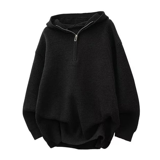 Damen Stilvoller Kapuzenpullover mit Halbreißverschluss Shop Nory