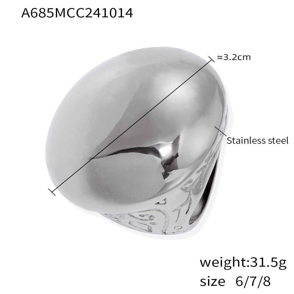 Damen Massiver Schmuckring aus hochwertigem Edelstahl mit glänzender Oberflächenbeschaffenheit Shop Nory