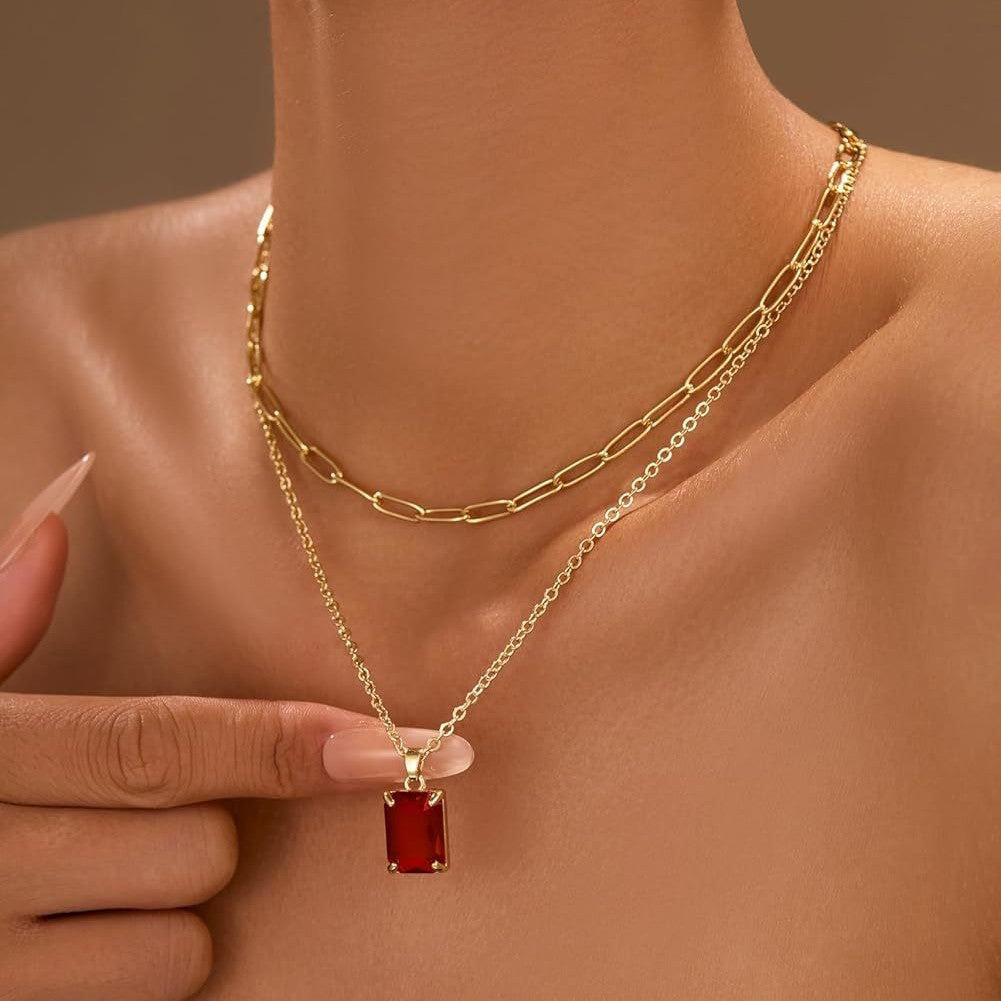 Damen Halskette mit doppeltem Layer-Design und elegantem Anhänger Shop Nory