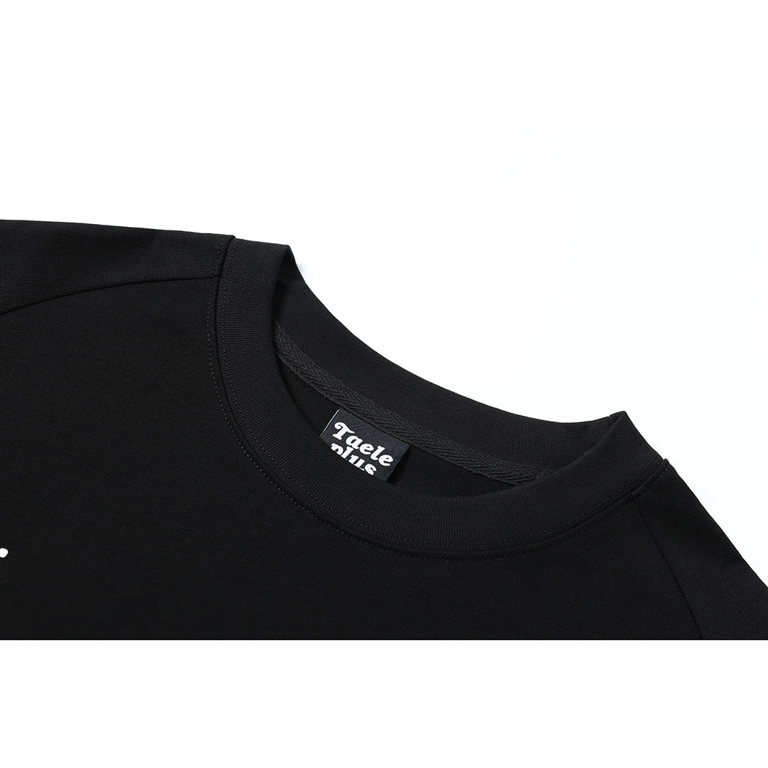 Unisex Lagen-Langarmshirt mit Halbarm-Overlay, gestreiften Einsatzärmeln und Ton-in-Ton-Logo Shop Nory