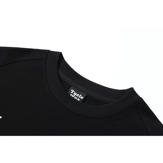 Unisex Lagen-Langarmshirt mit Halbarm-Overlay, gestreiften Einsatzärmeln und Ton-in-Ton-Logo Shop Nory