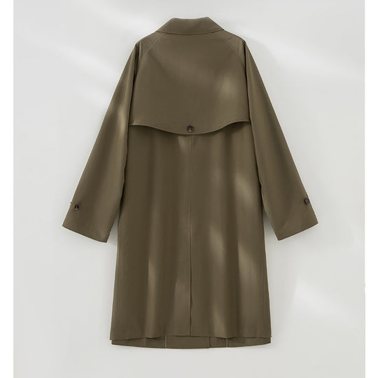 Damen Langer minimalistischer Trenchcoat mit verdeckter Knopfleiste und verstellbaren Manschetten Shop Nory