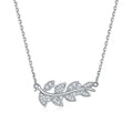 Damen Halskette mit elegantem Blattdesign und funkelnden Zirkonia Shop Nory