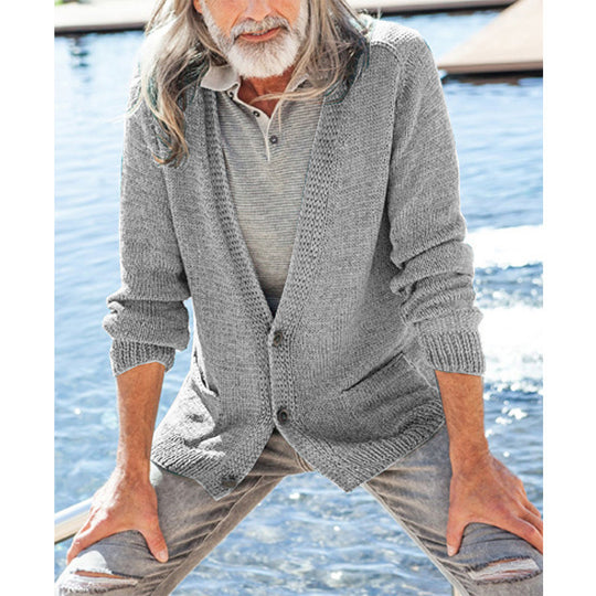 Herren Strickcardigan mit Kapuze und aufgesetzten Taschen Shop Nory