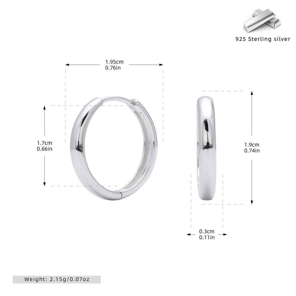 Damen Creolen mit poliertem Design aus hochwertigem 925 Sterling Silber Shop Nory