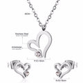 Damen Schmuckset mit Herzanhänger und Ohrringen aus hochwertigem Edelstahl Shop Nory