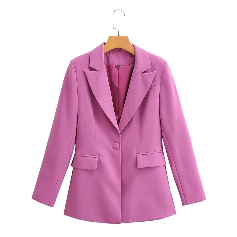 Damen Figurschmeichelnder Ein-Knopf-Blazer im modernen Oversize‑Cut mit Reverskragen und Pattentaschen Shop Nory