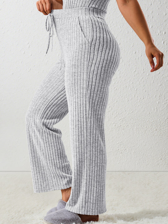 Damen Komfort-Strickhose mit weitem Bein und Kordelzug Shopy Nory