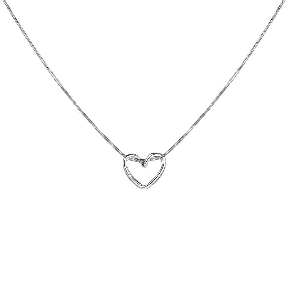 Damen Halskette mit herzförmigem Anhänger und funkelnden Akzenten Shop Nory