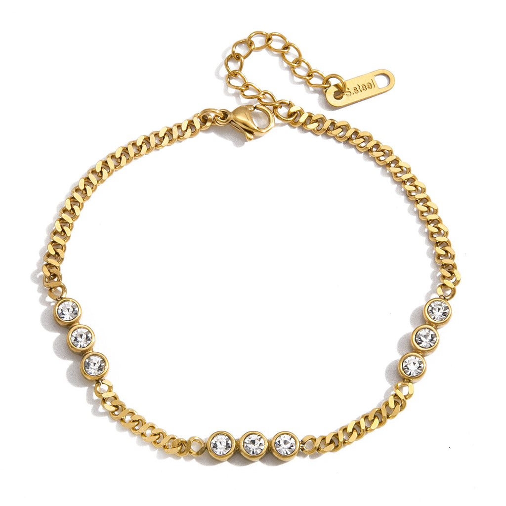 Damen Armband aus hypoallergenem Edelstahl mit edlen Kristallakzenten Shop Nory