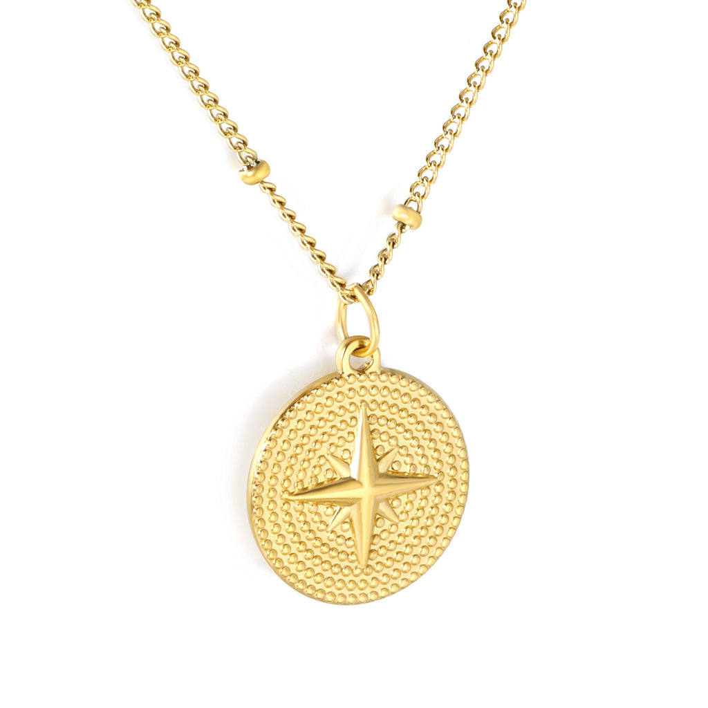 Damen Kette mit modernem Kompassanhänger aus hochwertigem Edelstahl Shop Nory