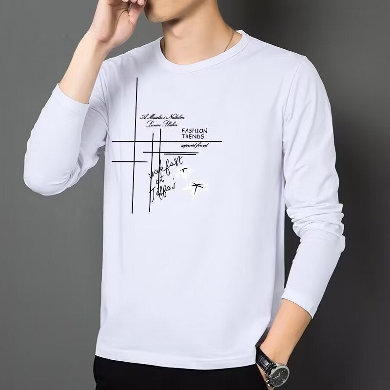 Herren Modisches Langarmshirt mit kreativem Druck Shop Nory