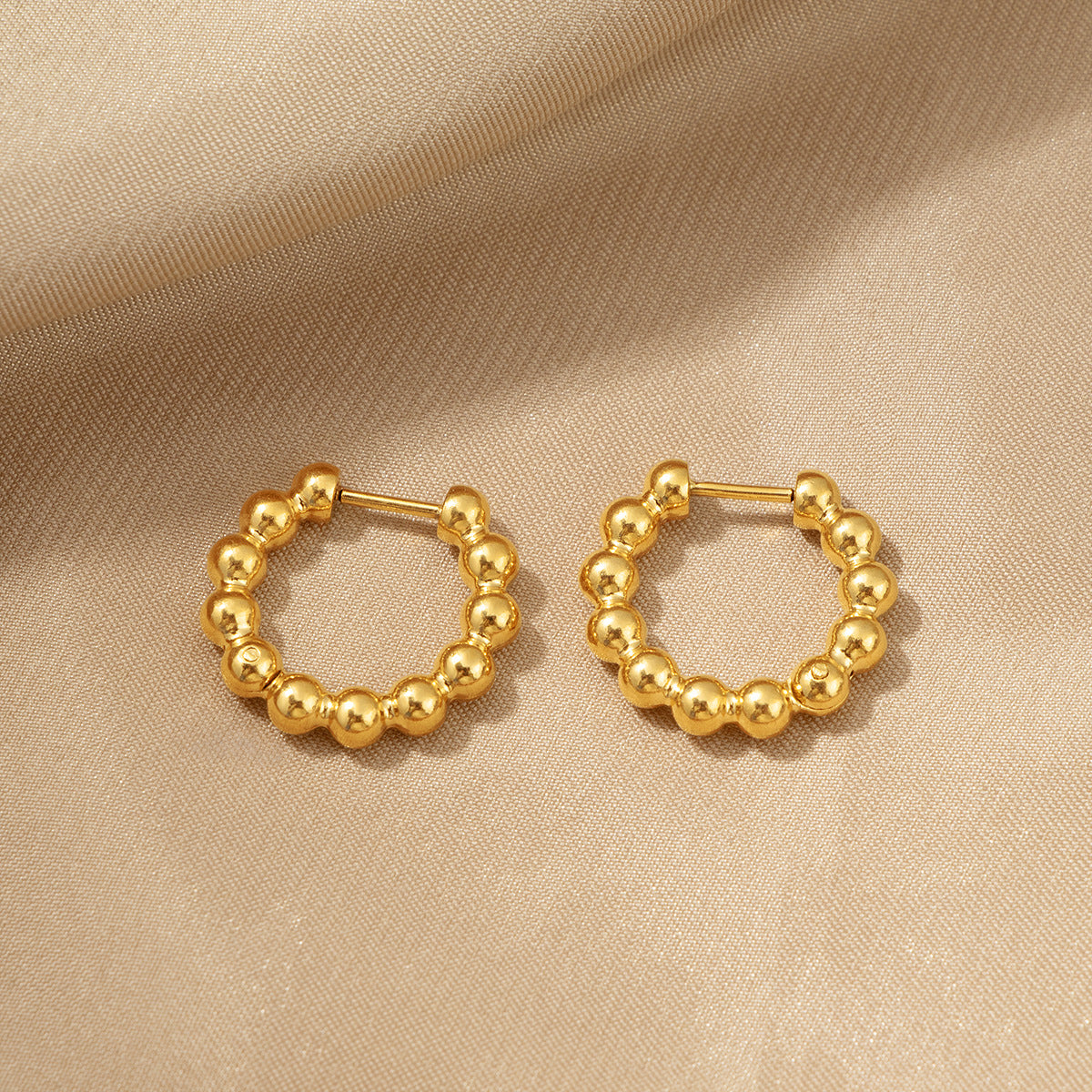 Damen Bold Beaded Hoop Ohrringe Shop Nory