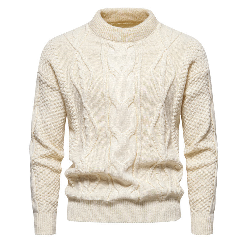 Herren Feinstrick-Pullover mit kurzem Stehkragen und Zopfstrickstruktur Shop Nory
