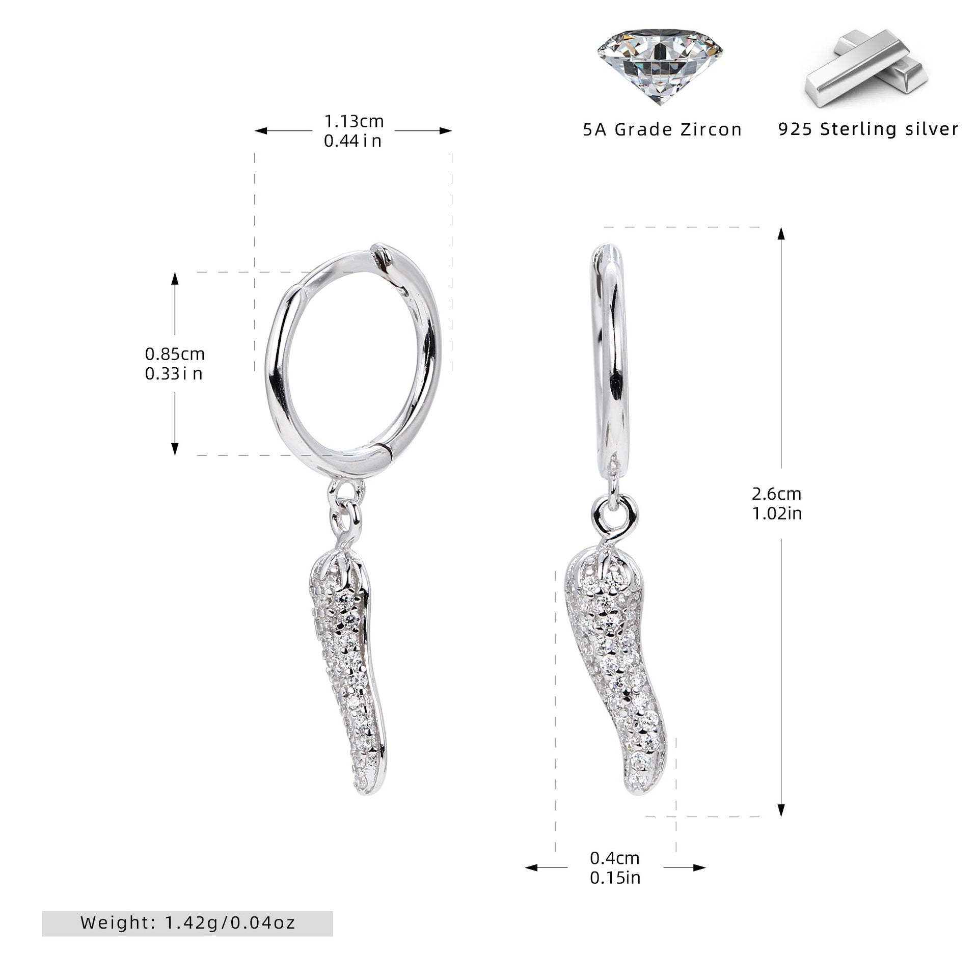 Damen Ohrringe mit funkelnden Zirkonakzenten in elegantem Tropfen-Design Shop Nory