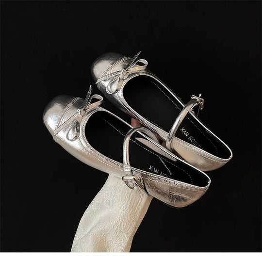 Damen Riemchen‑Ballerinas mit dekorativer Schleife und verstellbarem Schnallenriemen Shop Nory