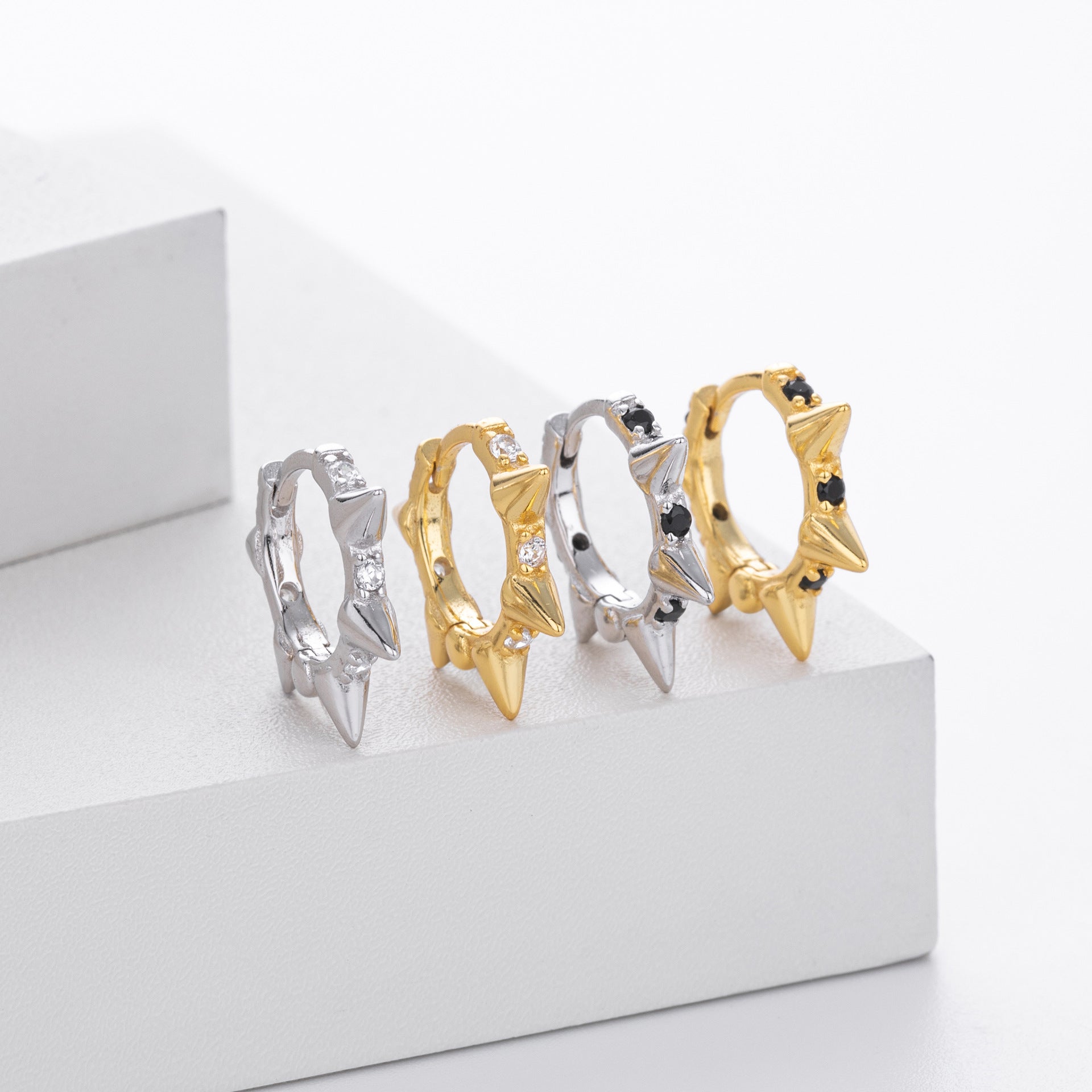 Damen Ohrhänger mit stilvollem Spike-Design aus 925 Sterling Silber Shop Nory