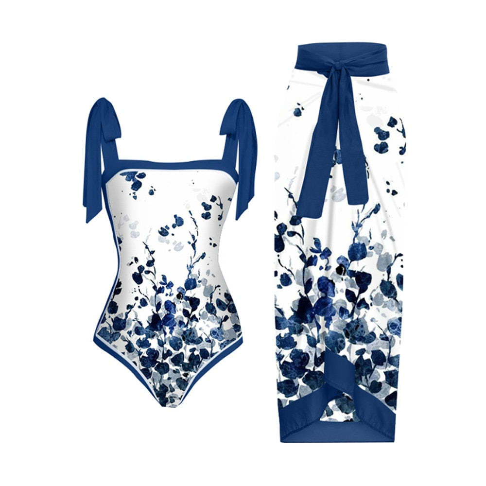 Damen Bademode-Set mit stilvollem Wickelrock Shopnory
