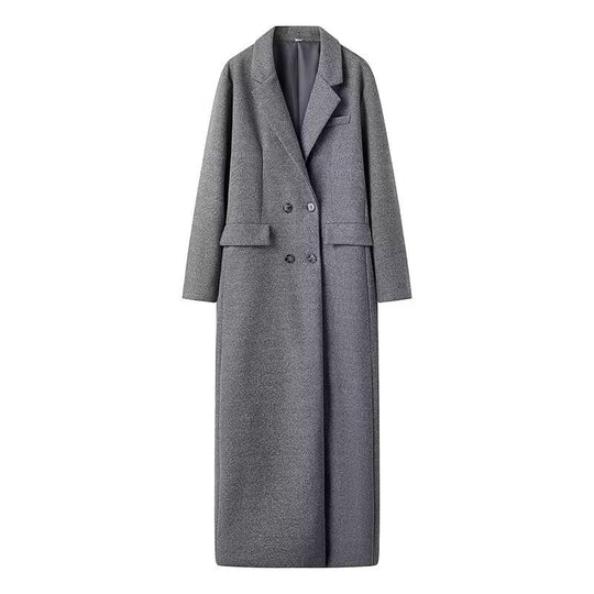 Damen Langmantel aus Wollmix mit Oversize-Silhouette, Schalkragen und aufgesetzten Taschen Shop Nory