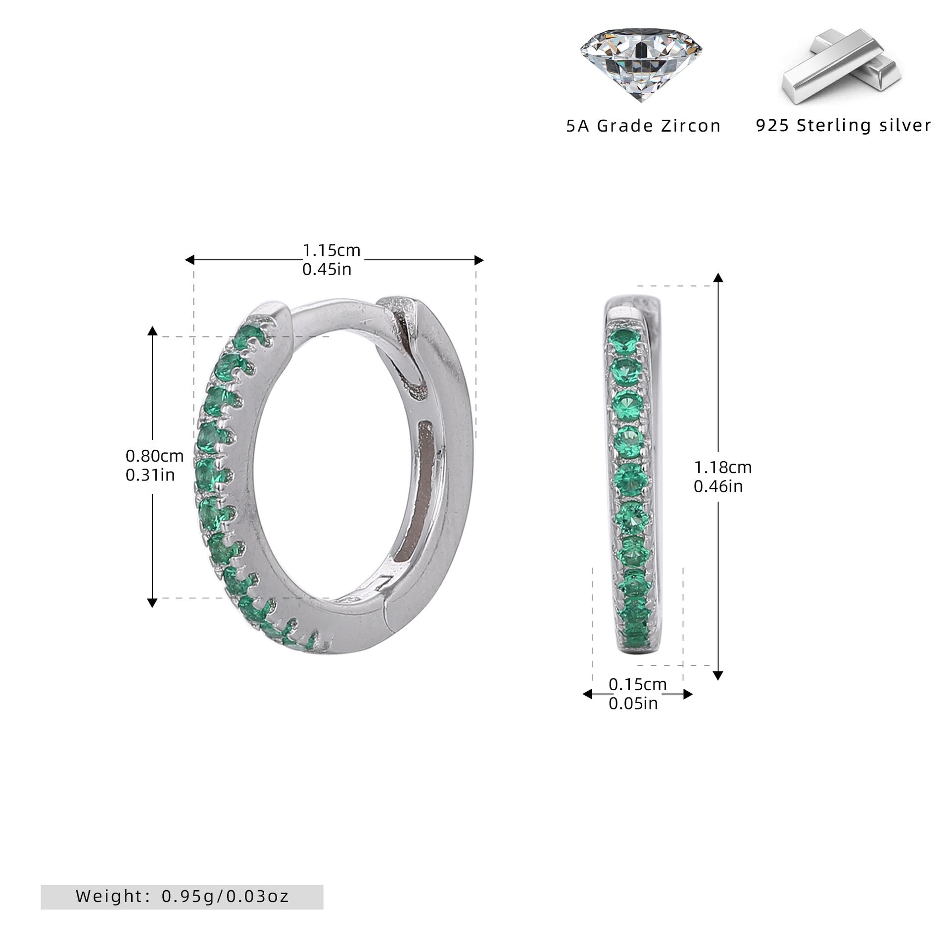 Damen Creolen mit funkelnden Zirkonsteinen in elegantem Design Shop Nory