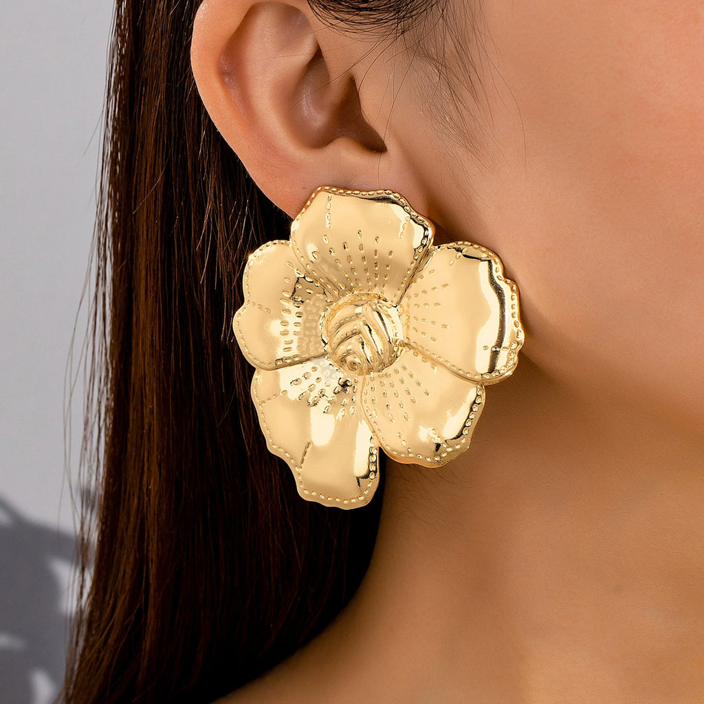 Damen Blumige Ohrringe im hochwertigen Goldfinish Shop Nory