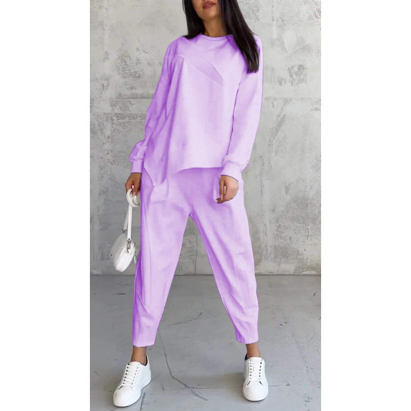 Damen Lässiges Zweiteiliges Lounge-Set mit Oversize-Sweatshirt und taillierter Tapered-Hose Shop Nory
