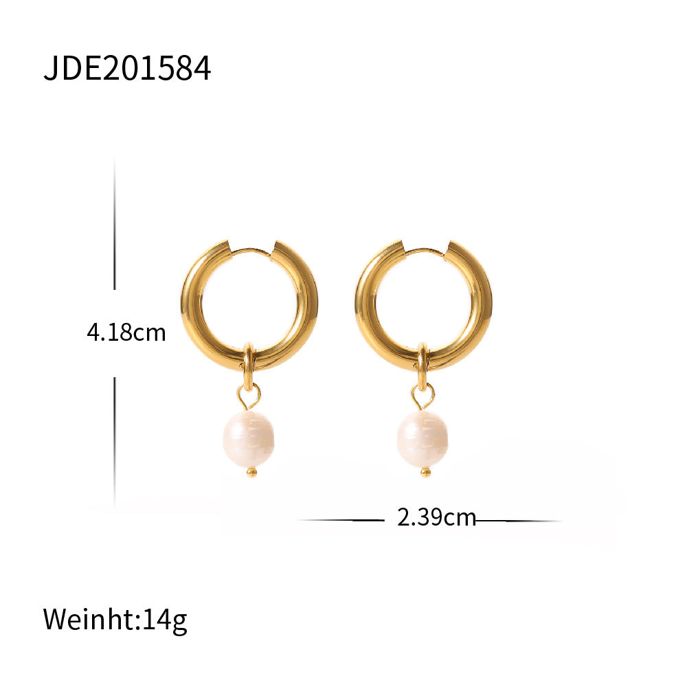 Damen Ohrhänger mit elegantem Perlenanhänger und modernem Design Shop Nory