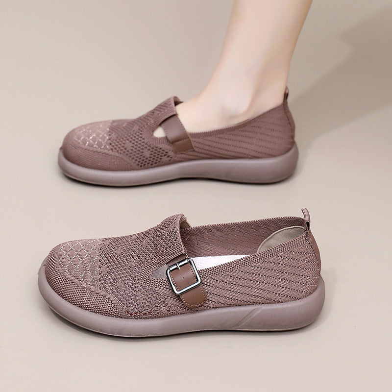 Damen Atmungsaktive Slip-On Schuhe mit verstellbarem Riemen