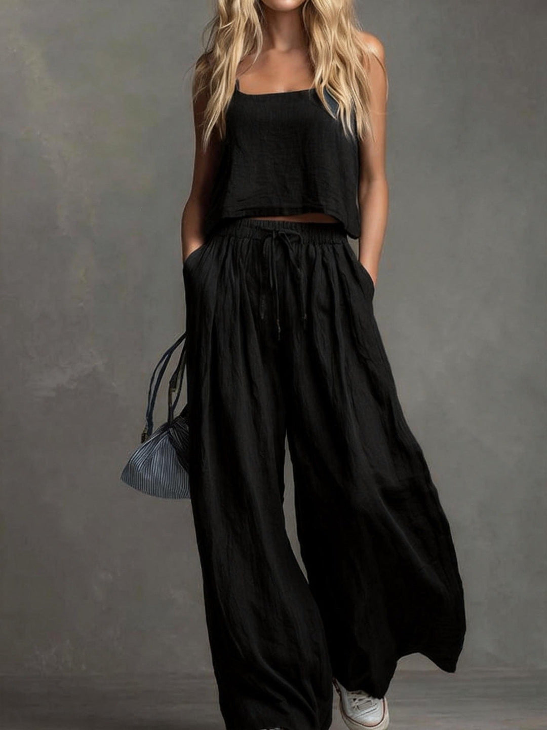 Damen Sommerliches Freizeit-Set mit weitem Oberteil und lässiger Hose
